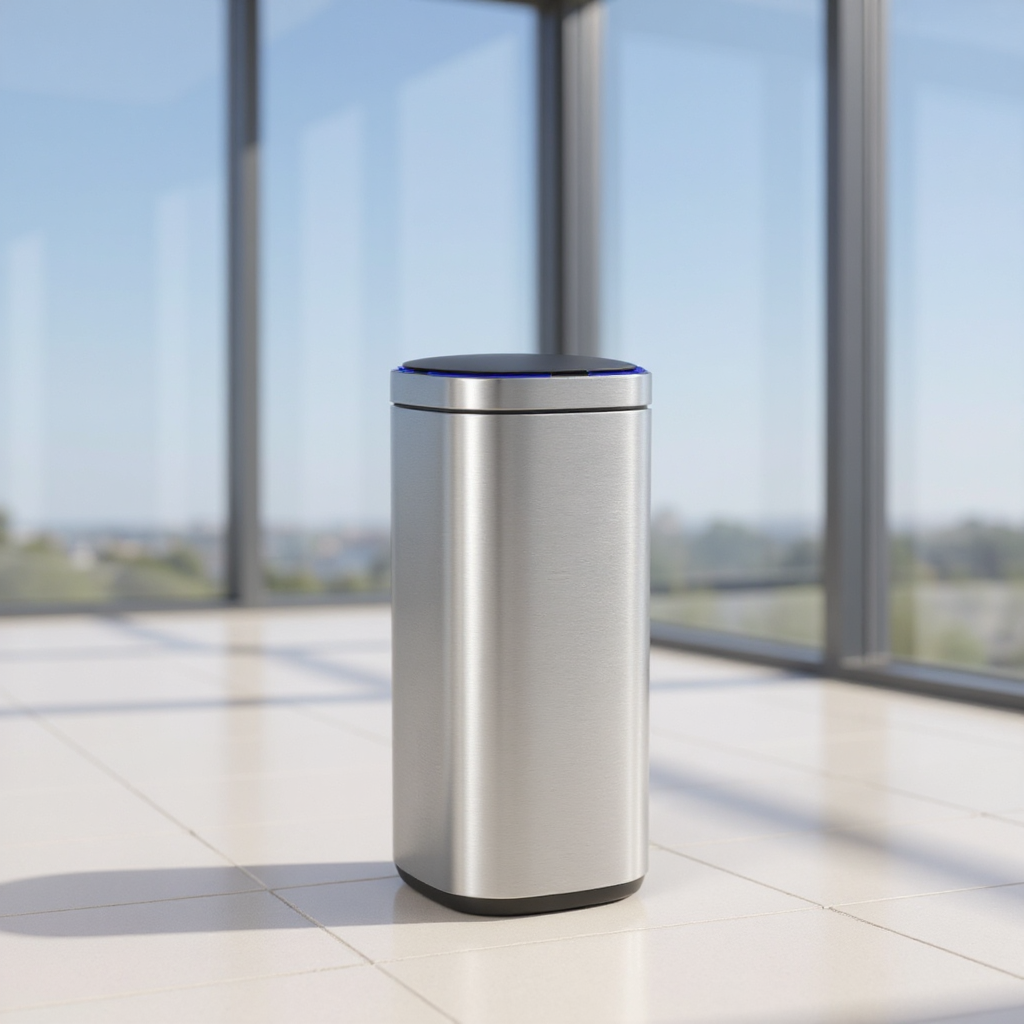 Motion Sensor Trash Can 13 Gallon, Automatic Kitchen Garbage Bin with Ozone Odor Control, Stay-Open Lid, Multi-Color Indicators, Stainless Steel,Silver