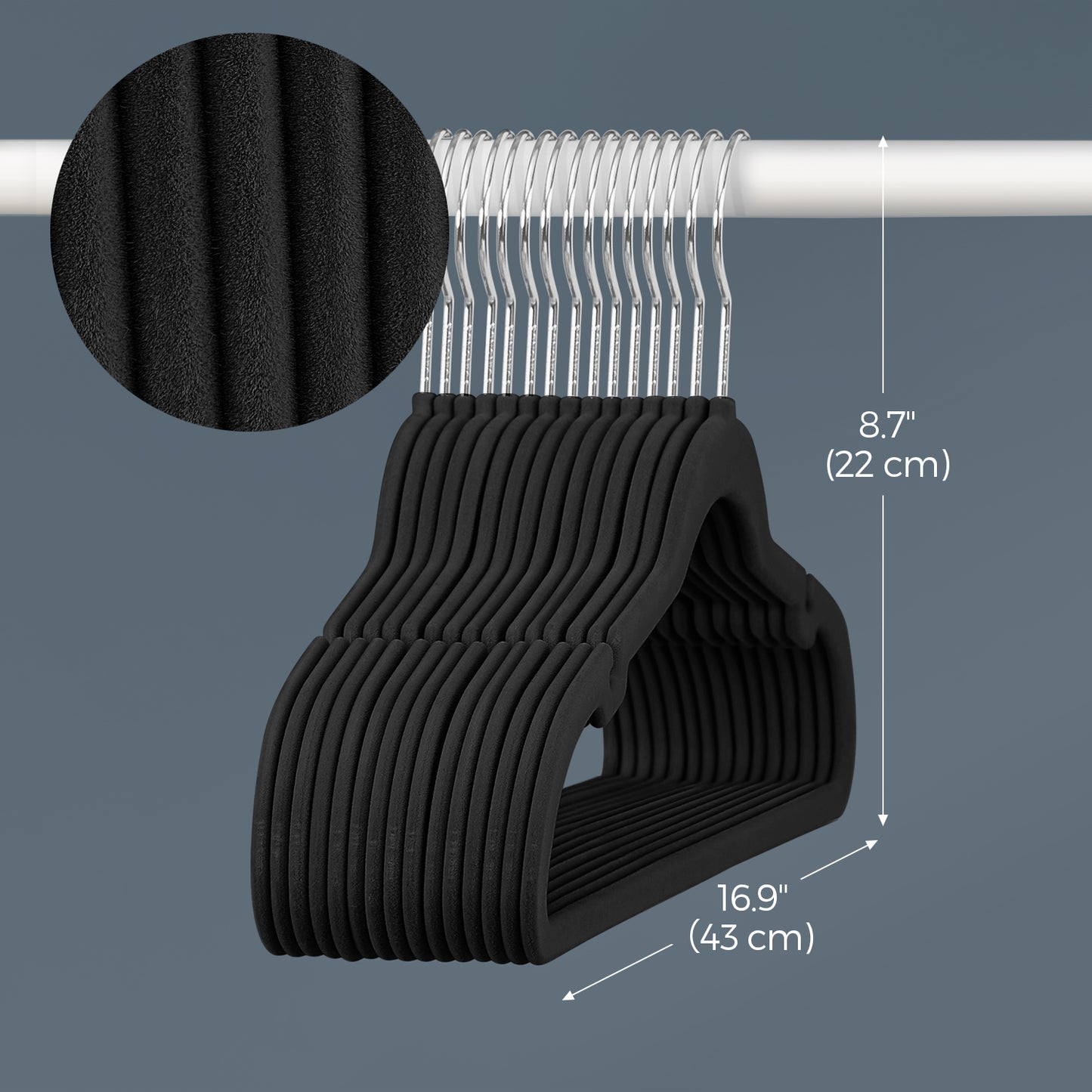 60 Pack Velvet Hangers with Shoulder Notches and Pants Bar, Non-Slip Space Saving Hangers with Swivel Hooks for Closet
