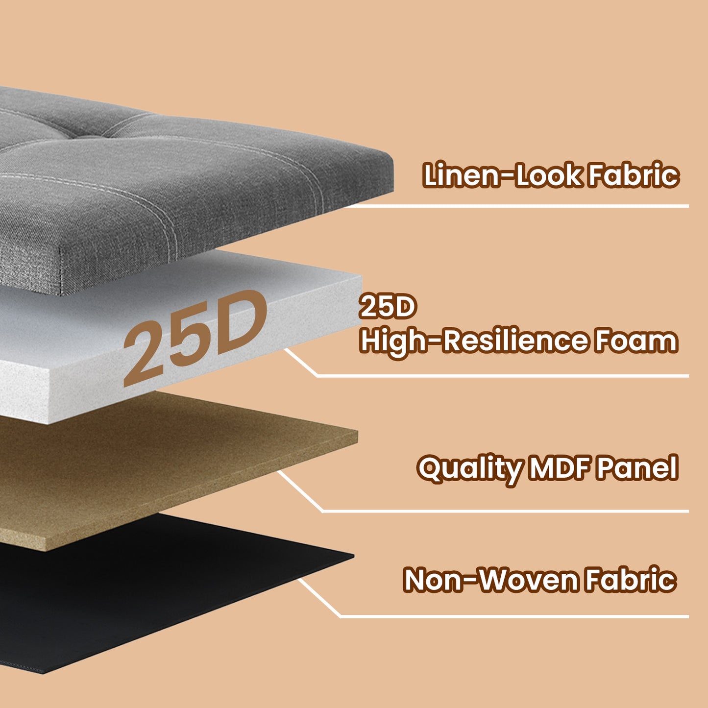 Storage Ottoman - 30" Multi-Functional Bench, 660lb Capacity, 21 Gal Storage, No-Tool Assembly, Linen-Look Fabric, Light Gray