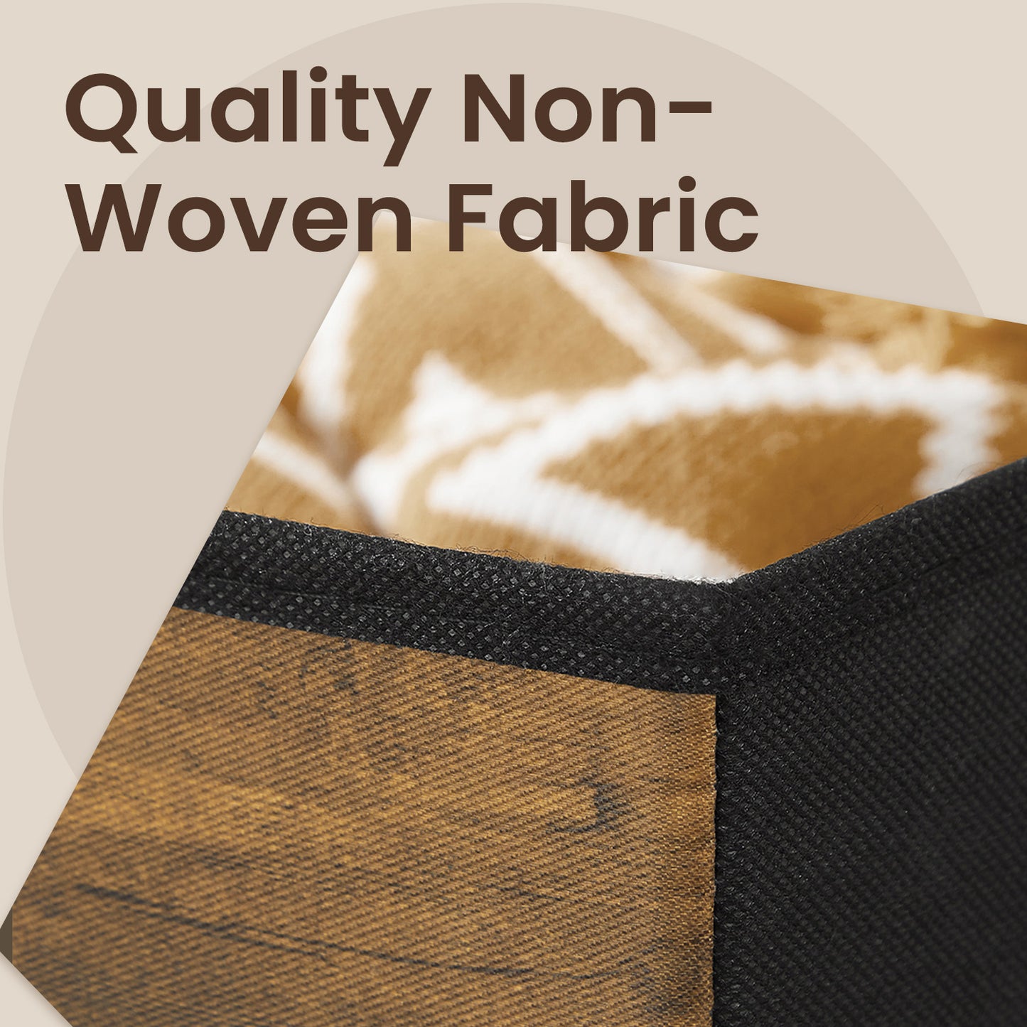 Foldable Storage Cubes with Handles, Oxford Fabric Storage Bins for Closet, Shelf or Cube Organizer, Set of 6, 11.8x11.8x11.8 Inches, Rustic Brown and Black
