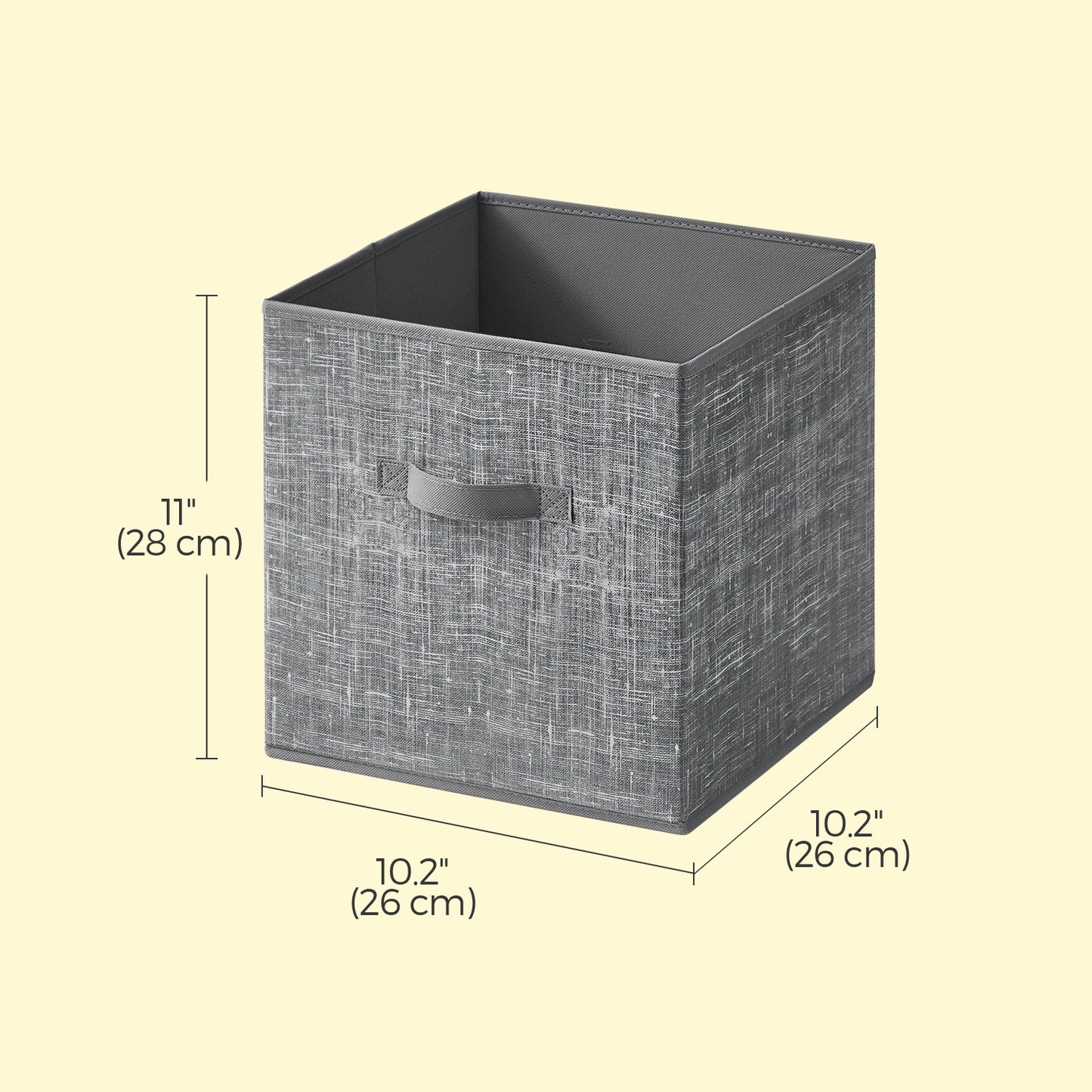 Set of 8 Foldable Storage Cubes, 10.2" Non-Woven Fabric Bins with Handles for Shelves and Closet Organizers, Cattail Gray