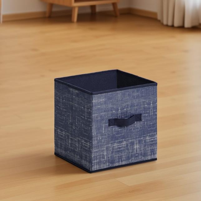 Set of 8 Foldable Storage Cubes, 10.2" Non-Woven Fabric Bins with Handles for Shelves and Closet Organizers, Misty Blue