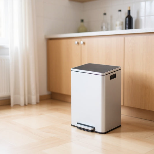 13-Gallon Trash Can with Soft-Close Lid, Removable Inner Bucket, Foot Pedal, Includes 15 Liners – Stainless Steel，Silver