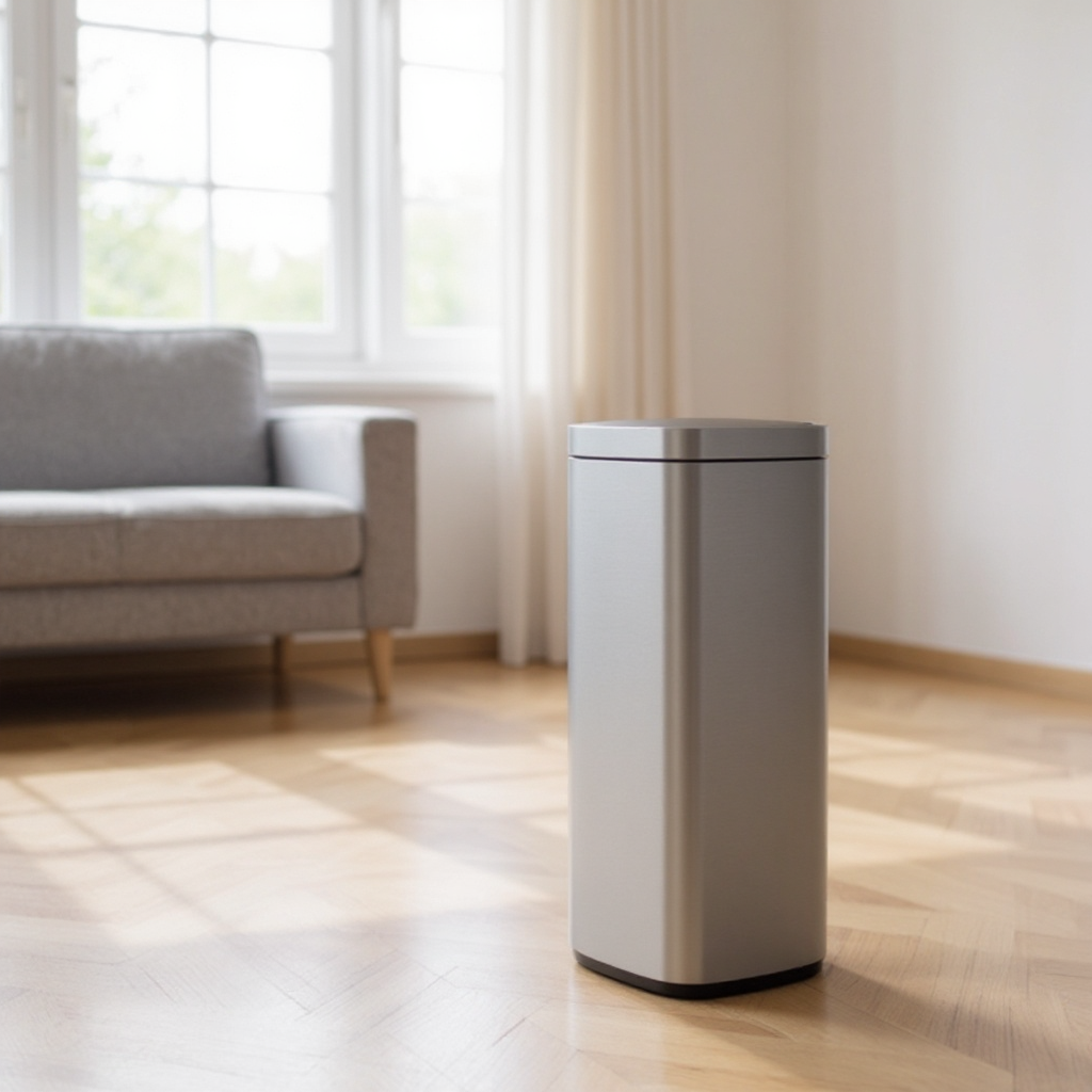Motion Sensor Trash Can 13 Gallon, Automatic Kitchen Garbage Bin with Ozone Odor Control, Stay-Open Lid, Multi-Color Indicators, Stainless Steel，Silver