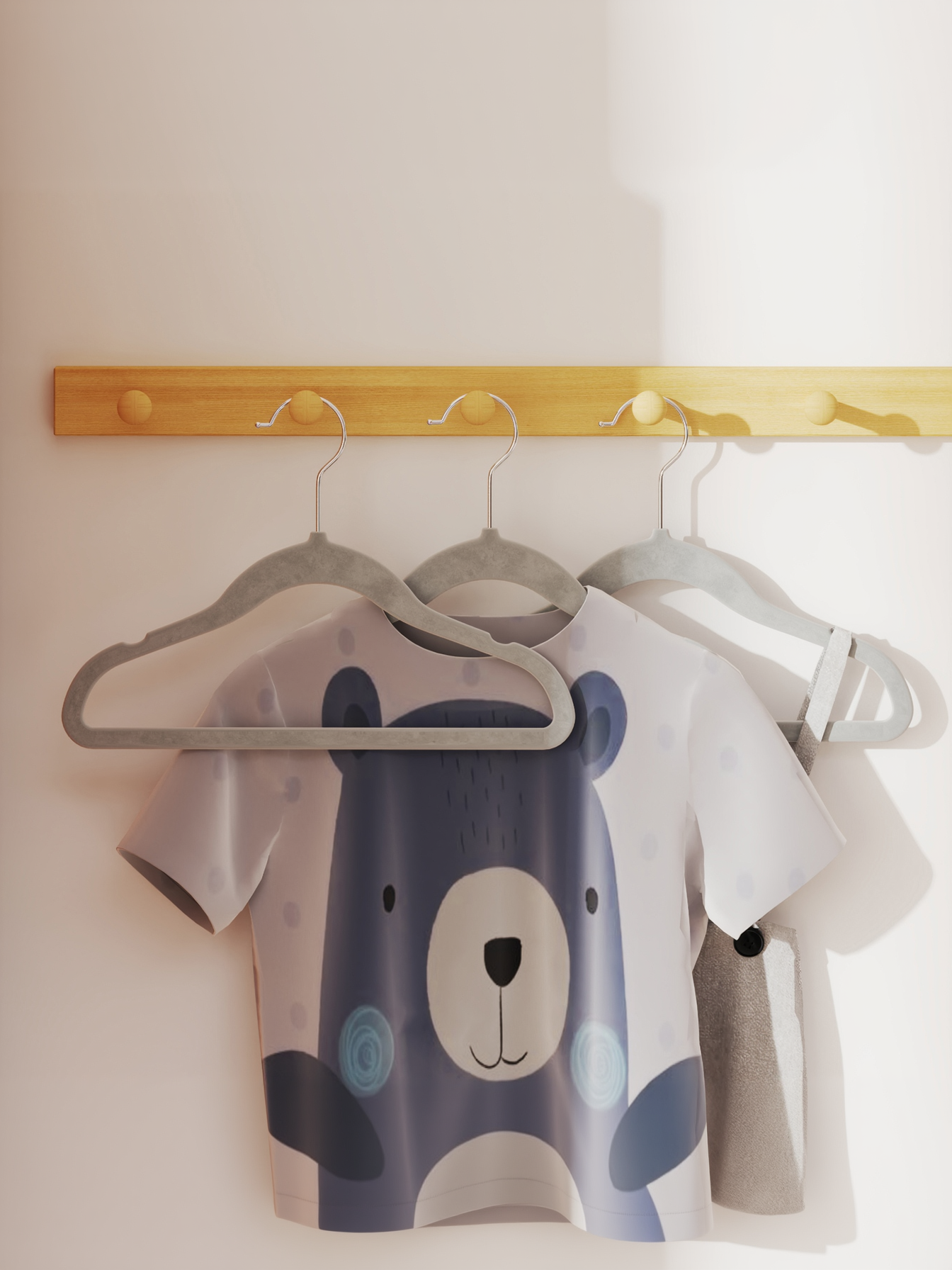 50 Pack Kids Velvet Hangers, 11.8 x 8.1 Inch Non-Slip Closet Hangers with Silver Swivel Hooks for Nursery, Dove Gray