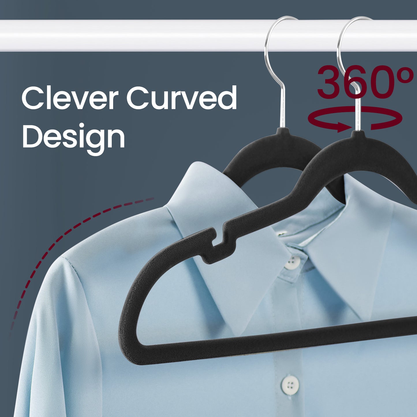 60 Pack Velvet Hangers with Shoulder Notches and Pants Bar, Non-Slip Space Saving Hangers with Swivel Hooks for Closet