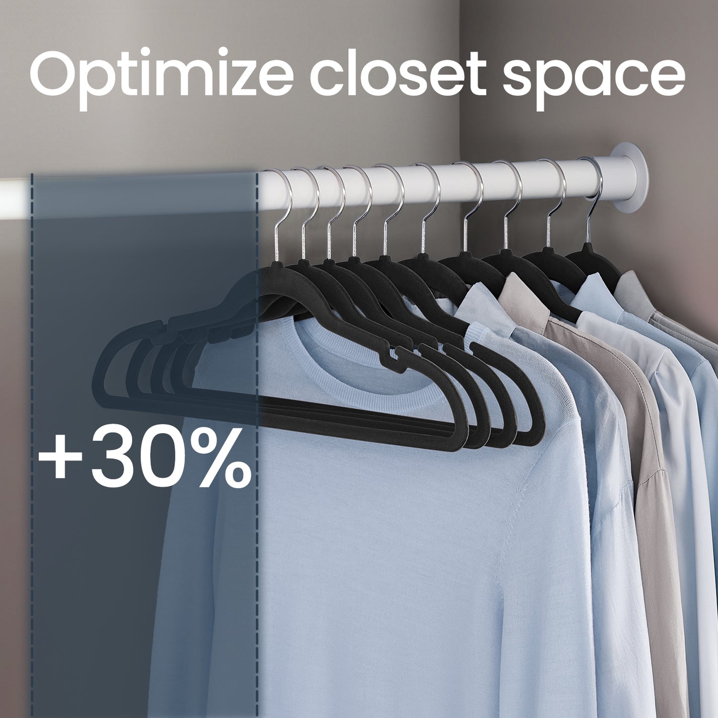 60 Pack Velvet Hangers with Shoulder Notches and Pants Bar, Non-Slip Space Saving Hangers with Swivel Hooks for Closet