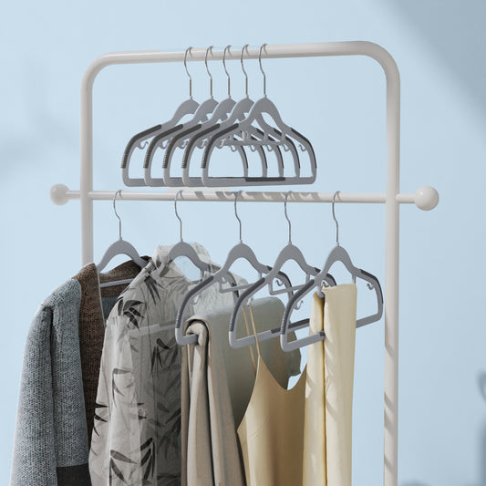 50-Pack Heavy-Duty Non-Slip Clothes Hangers, Slim Space-Saving Design, 360° Swivel Hook, 16.5" Wide, Holds Up to 11 lb, for Coats,Pants,Scarves,Ties, Light & Dark Gray
