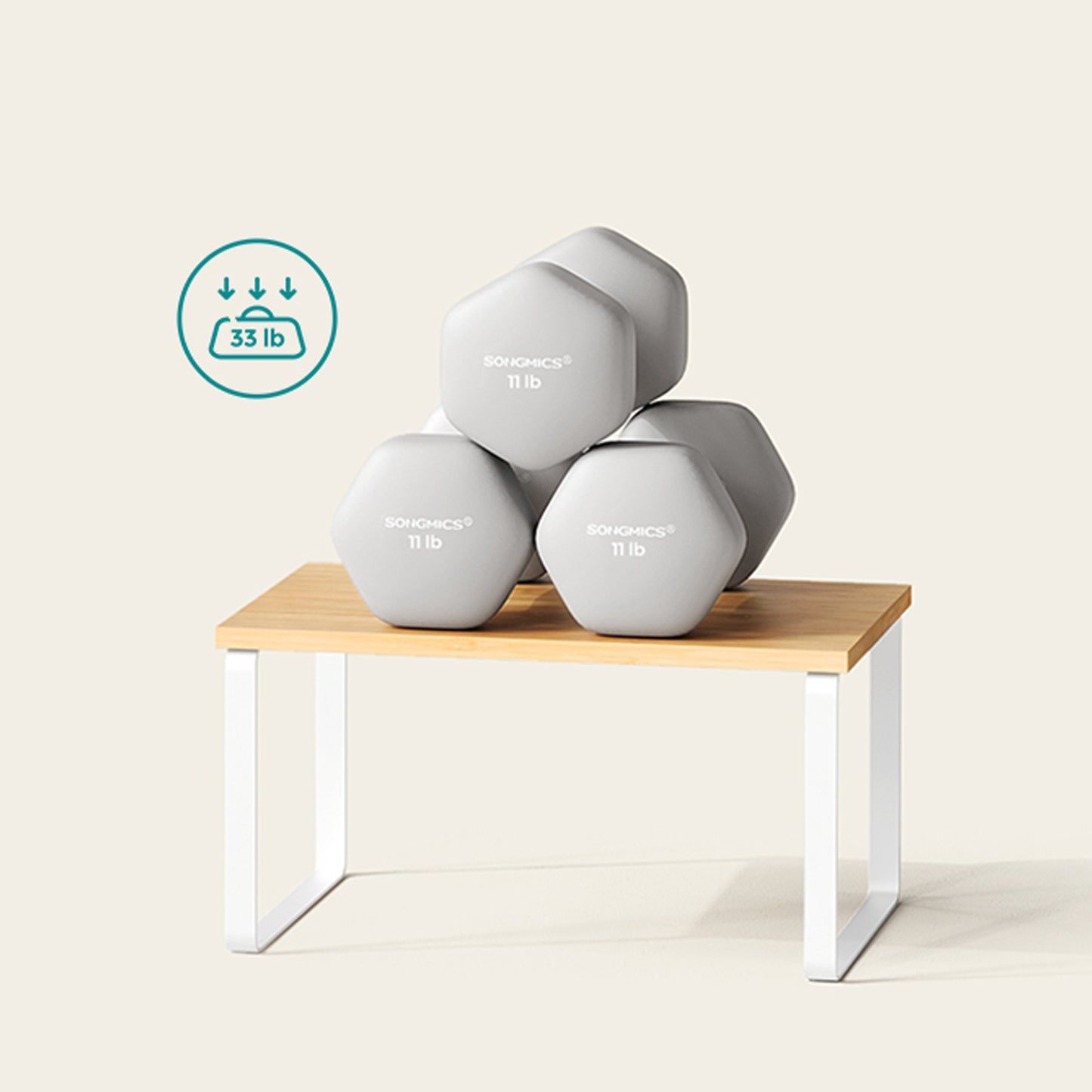 Stackable Kitchen Shelf Organizers – Sturdy Engineered Wood & Metal, Adjustable & Space-Saving for Spices, Cans, Utensils, or Cat Feeding ，Set of 2, White