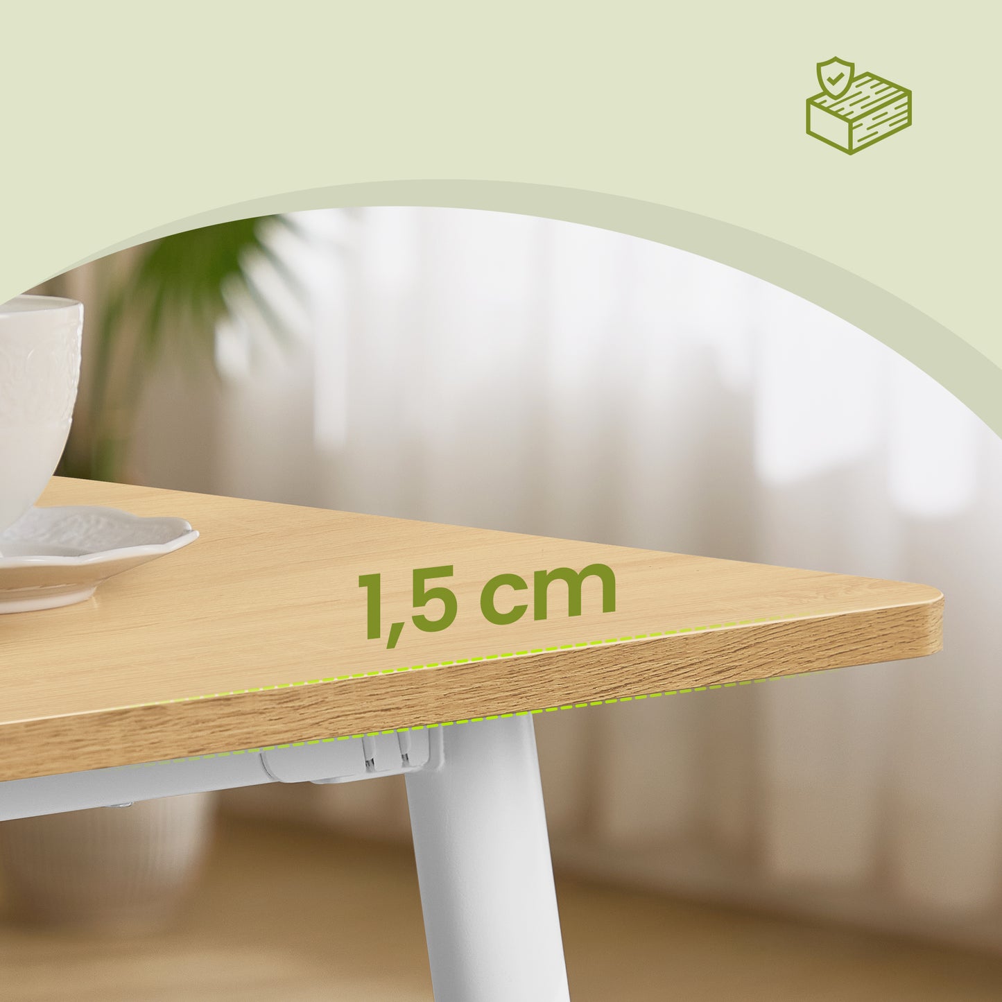 Dining Table, Modern Farmhouse Kitchen Table for 4-6 People, Rectangular with Heat-Resistant Surface & Splayed Legs, Quick Assembly, Golden Oak and Cloud White
