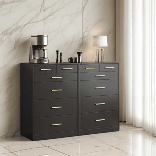 LEDREM Bedroom Chest of Drawers, Modern Storage Dresser with 6 Drawers