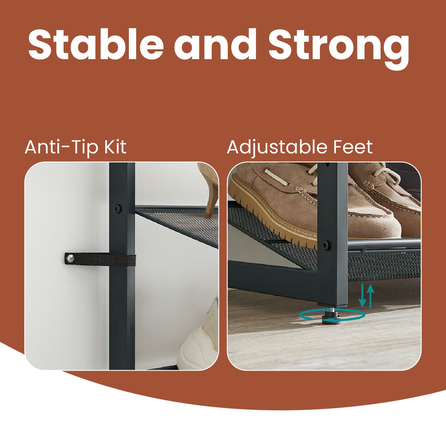 12-Tier Stackable Adjustable Shoe Rack for Garage & Entryway, Heavy-Duty Metal Frame, Holds 48-60 Pairs, Space-Saving Design, Cool Gray