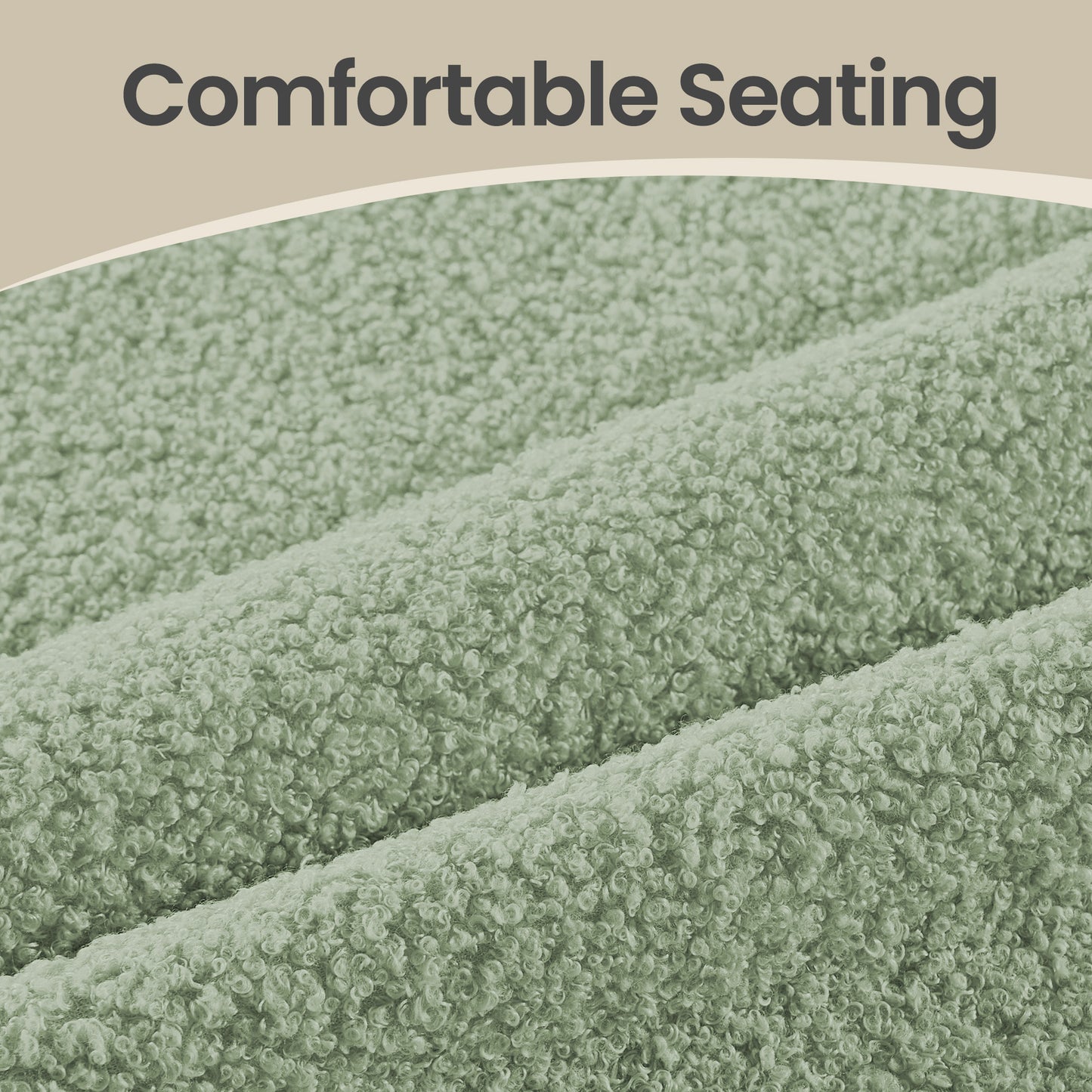 Set of 2 Round Storage Ottomans, Teddy Fleece Vanity Stools with Removable Lid, Footrest & Coffee Table, for Living Room, Bedroom, Laurel Green