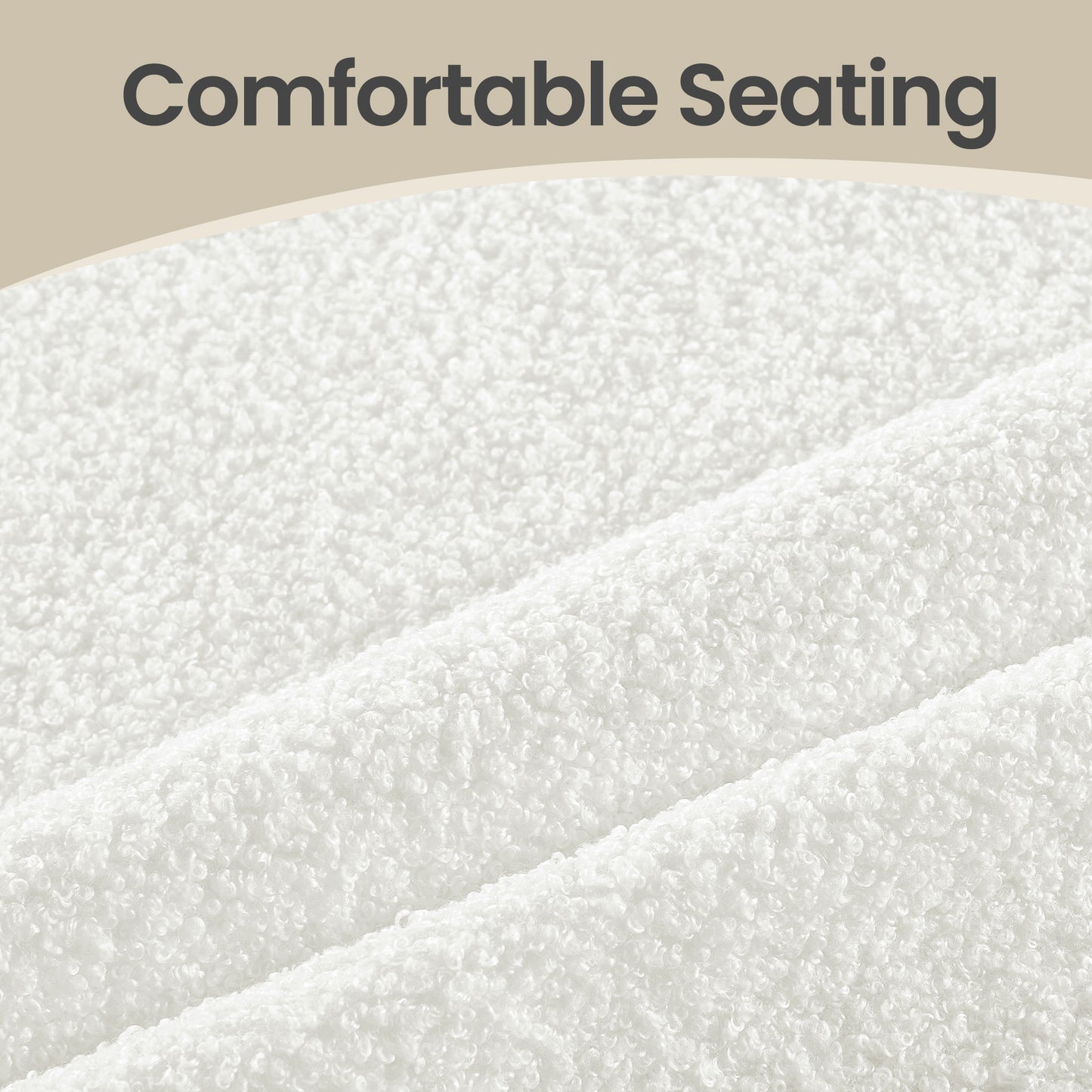 Set of 2 Round Storage Ottomans, Teddy Fleece Vanity Stools with Removable Lid, Footrest & Coffee Table, for Living Room, Bedroom, Cream White