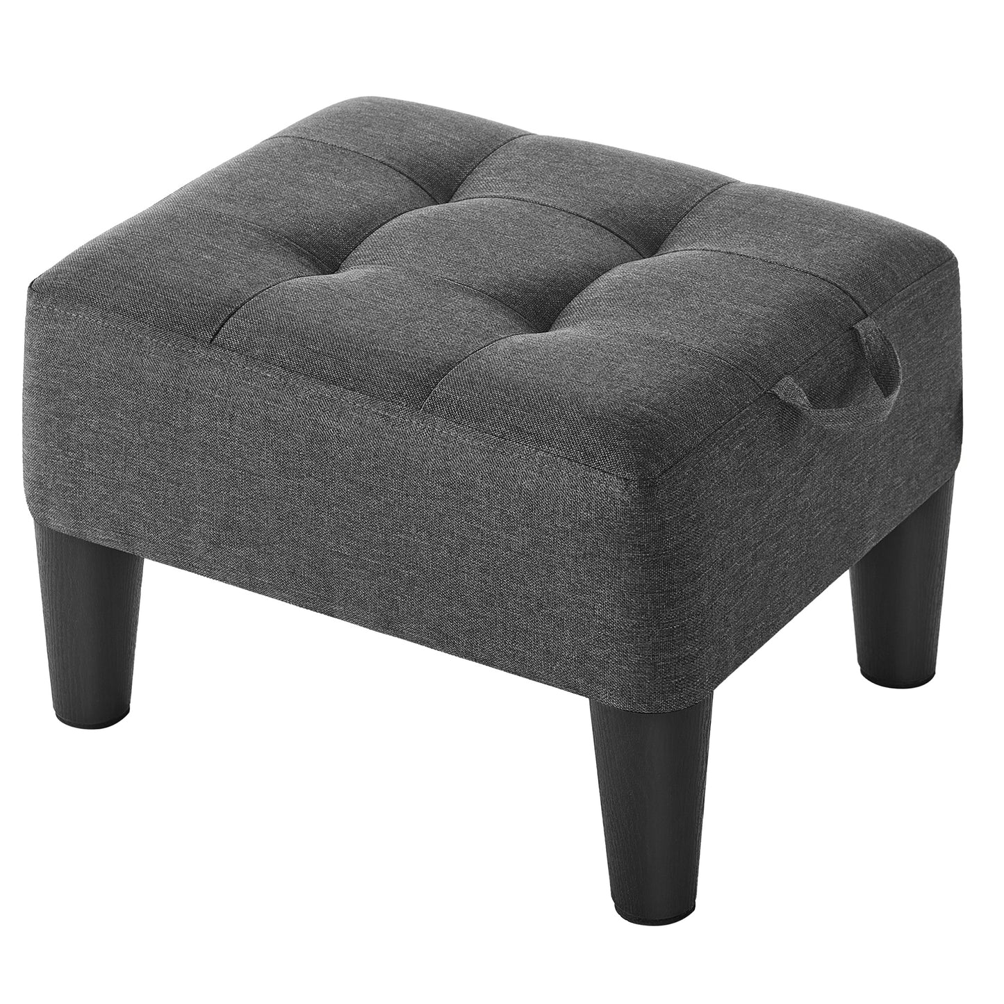 Small Footstool Ottoman with Thick Cushion, Angled Legs & Hidden Storage Compartment, for Living Room Bedroom Entryway, Supports 330 lbs, Dark Gray
