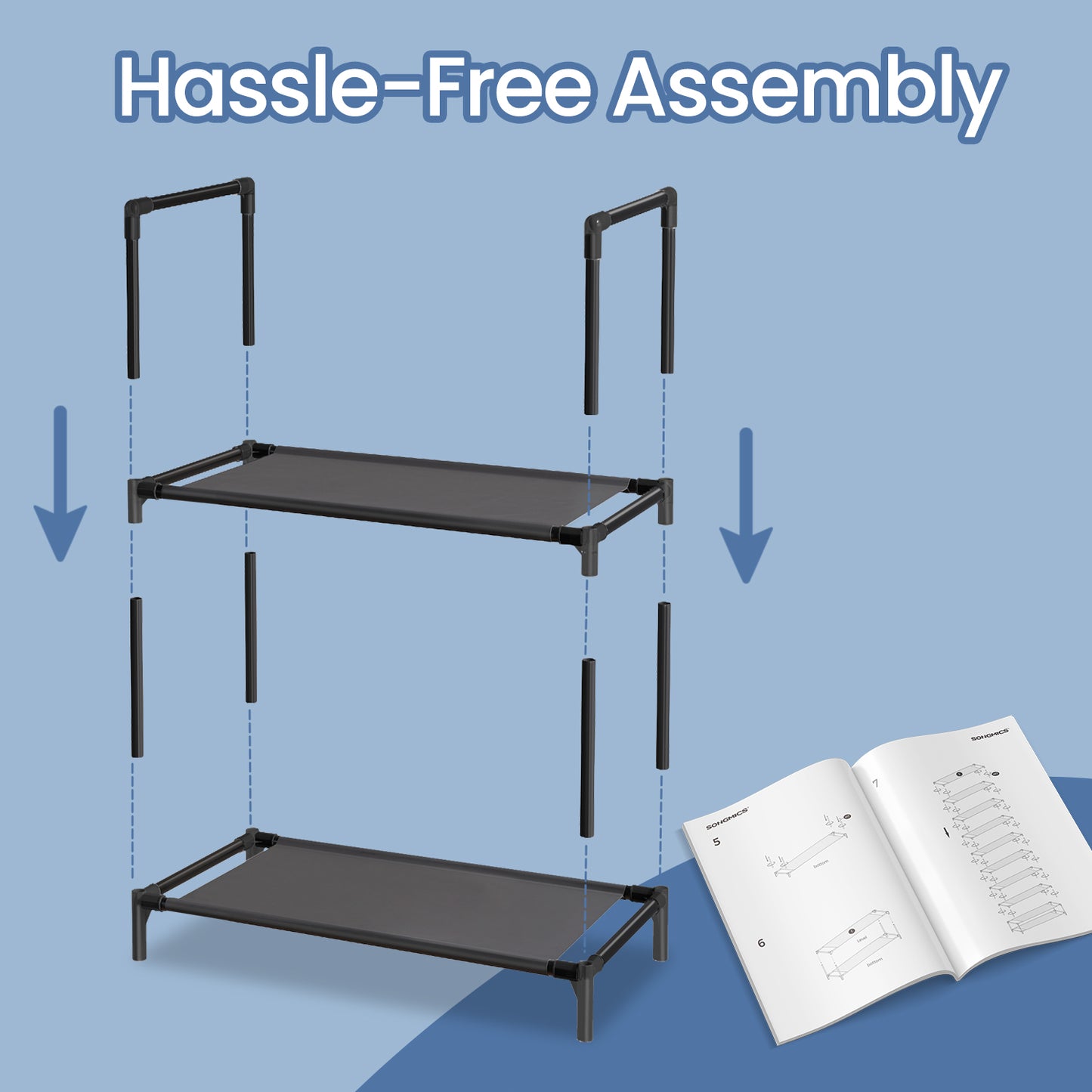 10-Tier Shoe Rack, Space-Saving Shoe Shelf Organizer, Sturdy Metal Frame & Non-Woven Shelves, for Entryway，Bedroom, Adjustable Height, Holds 30+ Pairs, Black