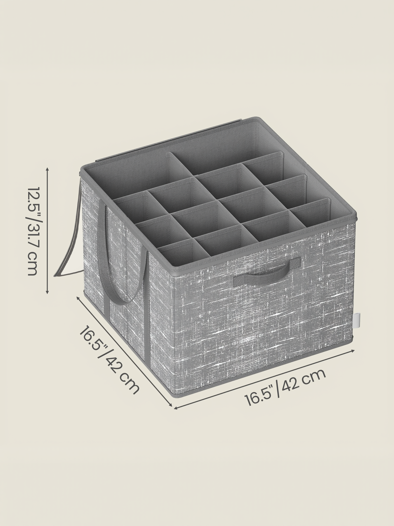Shoe Storage Cube with Transparent Lid, 16-Pair Fabric Organizer Box for Closet and Entryway, Cattail Gray