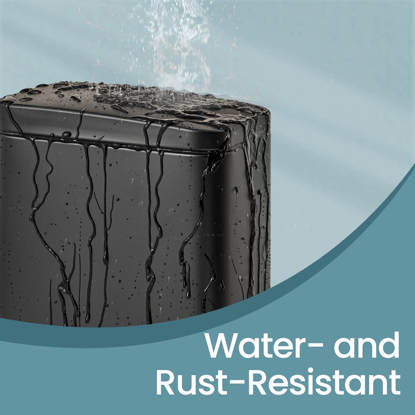 1.3 Gal Slim Step Bathroom Trash Can, Soft-Close Lid, Removable Bucket, Space-Saving Stainless Steel Bin,Black