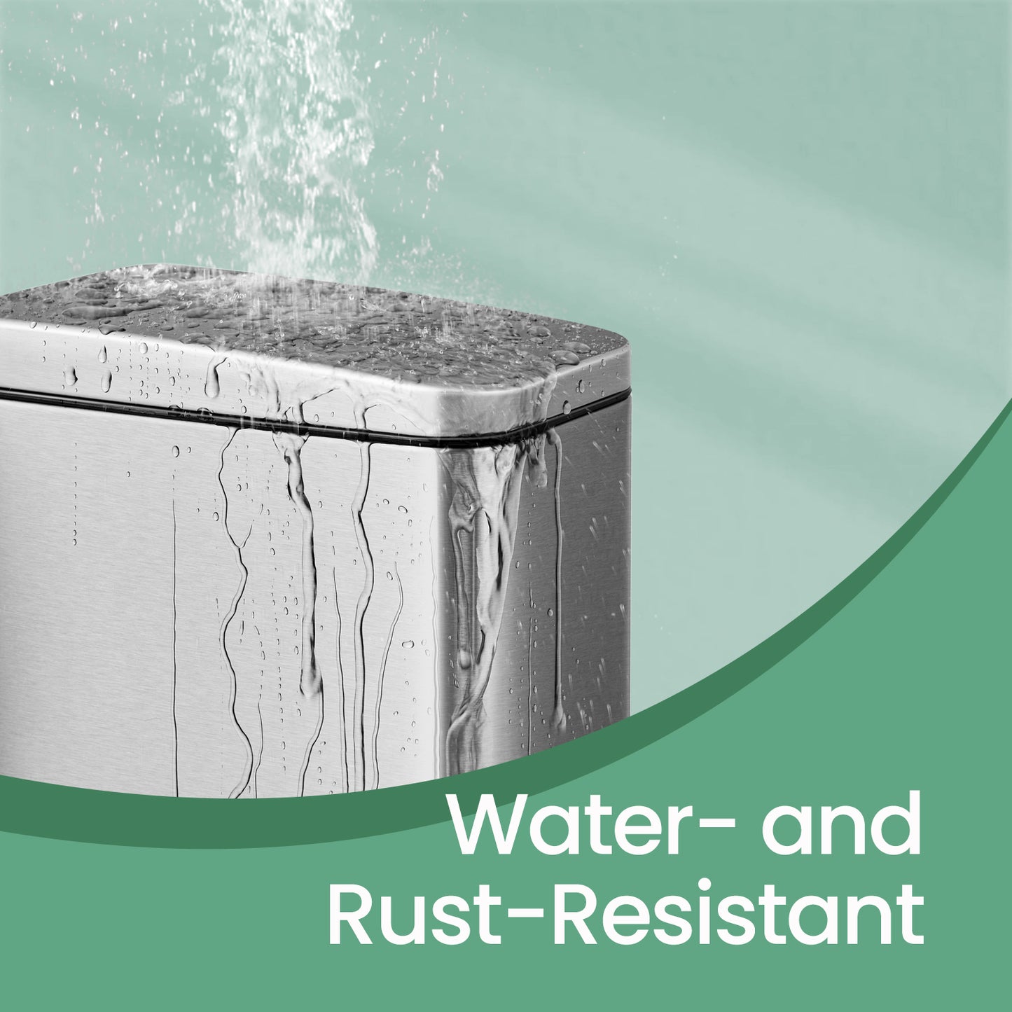 1.3 Gal Slim Step Bathroom Trash Can, Soft-Close Lid, Removable Bucket, Space-Saving Stainless Steel Bin,Silver