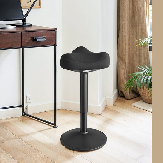 Ergonomic Wobble Stool for Active Sitting, Height Adjustable Standing Desk Chair 23.3-33.1", Swivel Saddle Seat with Non-Slip Base, Ink Black