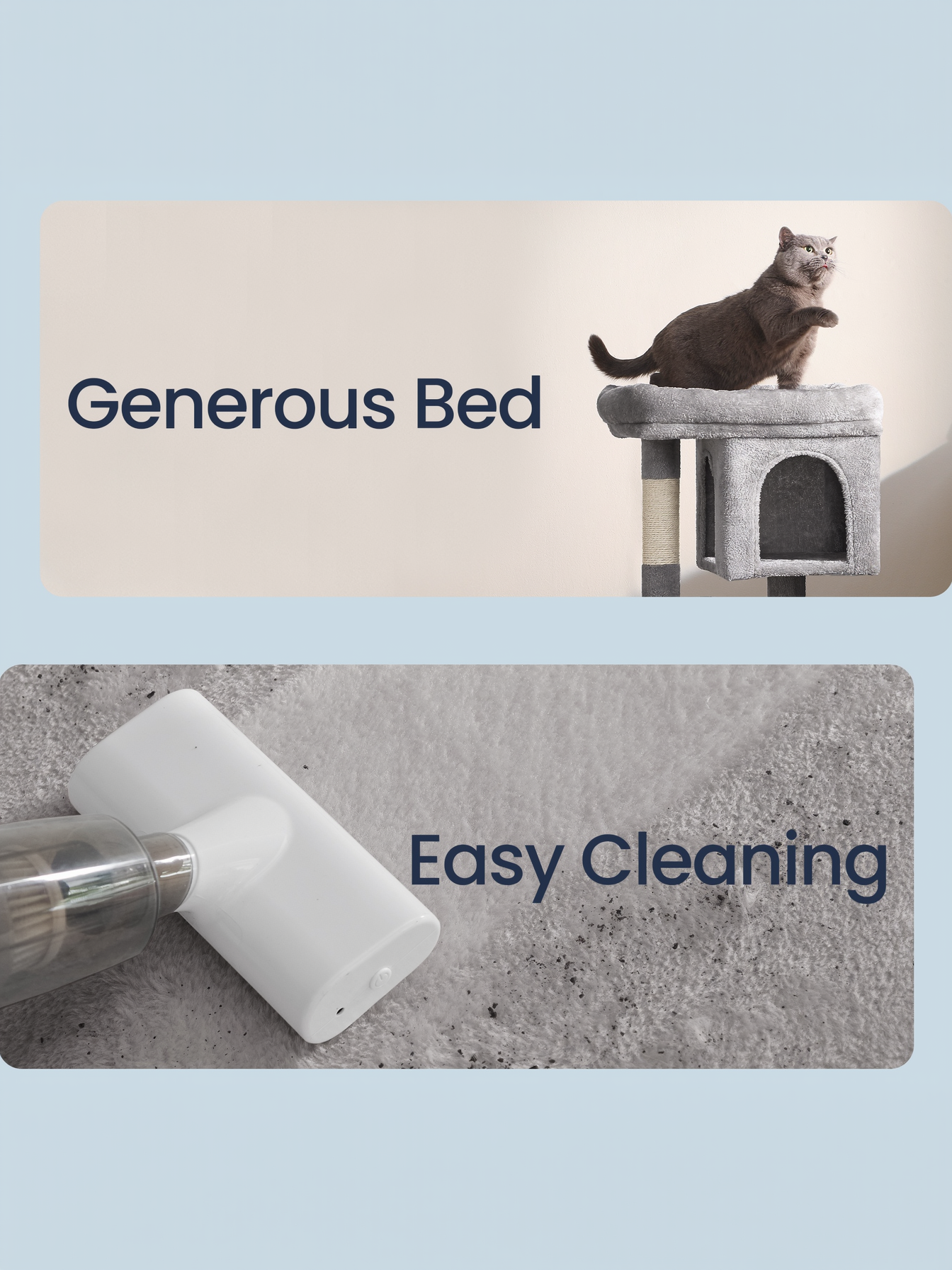 29.1-Inch Cat Tree Tower with Large Perch & 2 Caves, Plush Condo for Medium Cats up to 12 lb, with Scratching Posts, Light Gray29.1-Inch Cat Tree Tower with Large Perch & 2 Caves, Plush Condo for Medium Cats up to 12 lb, with Scratching Posts, Light Gray