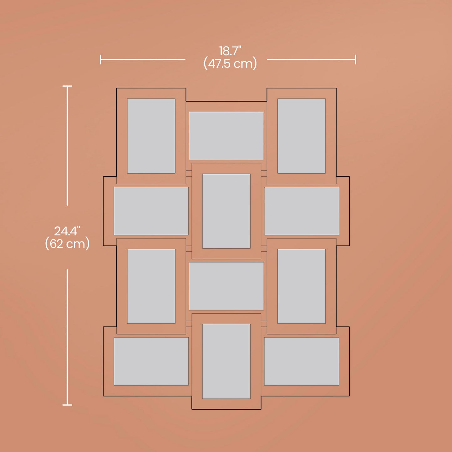 12-Pack 4x6 Wall Collage Frames - Multi-Photo Gallery Display with Glass Front, Easy Assembly, Cloud White