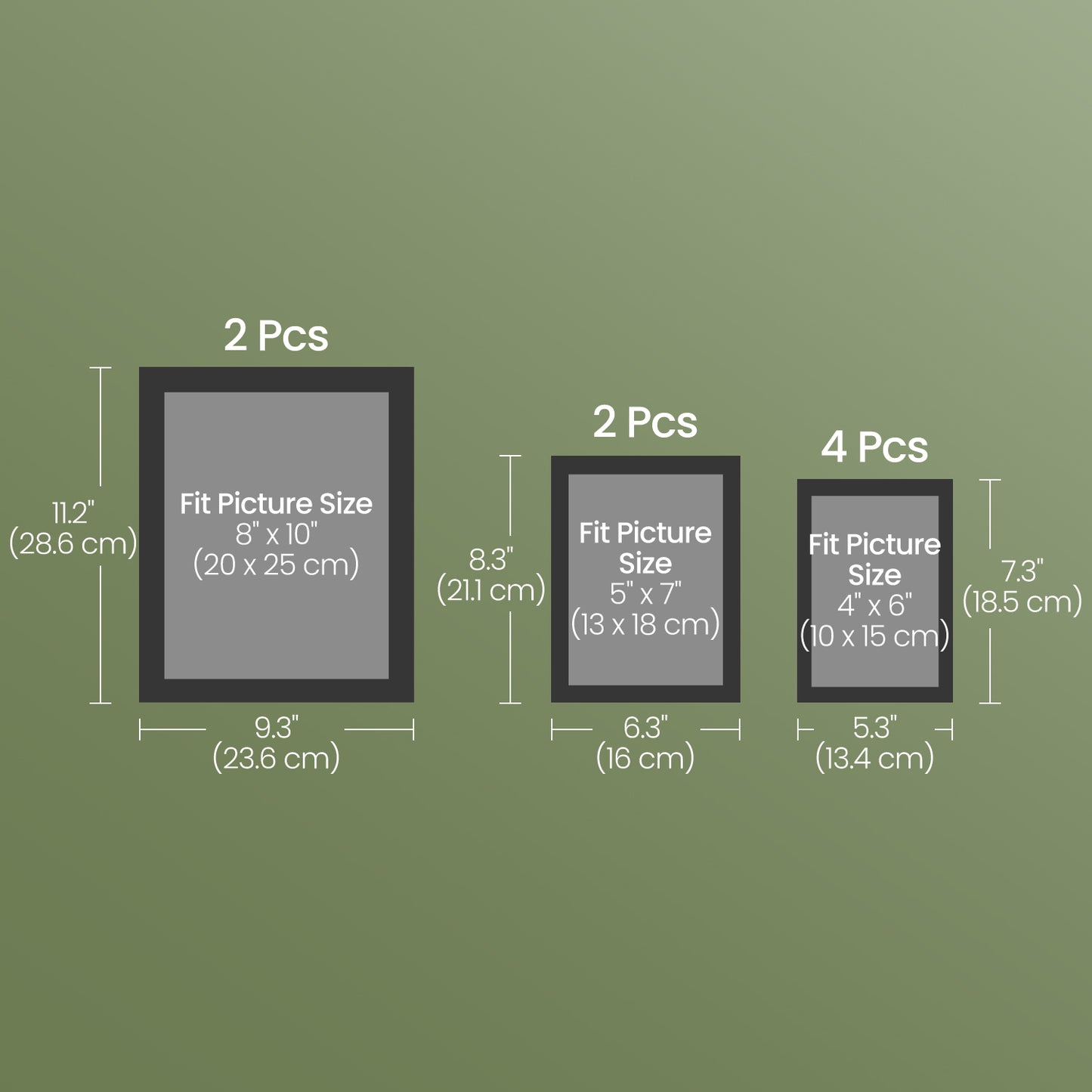 10-Pack Collage Picture Frames Set - Includes 8x10, 5x7 & 4x6 Sizes, Glass Front Wall Gallery Decor, Ink Black